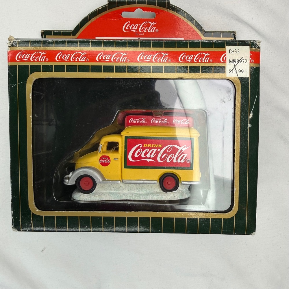 Vintage 1997 Coca-Cola Town Square Collection Yellow Delivery Truck Accessory